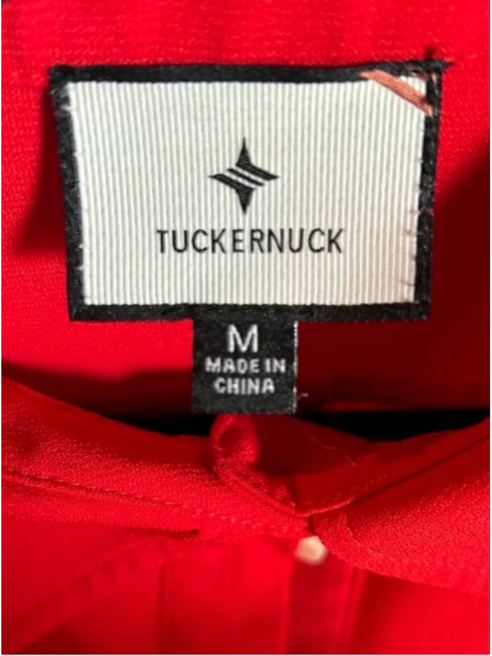 NWT Tuckernuck Red Crepe Callahan Shirt Mini Dress M - Picture 3 of 5